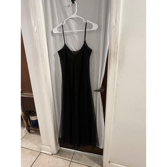 Victoria Secret Black Sheer Mesh Maxi Slip Dress/gown Sz M Sexy Y2K Honeymoon - Picture 8 of 9